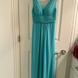 Elegant Turquoise Sleeveless Maxi Dress